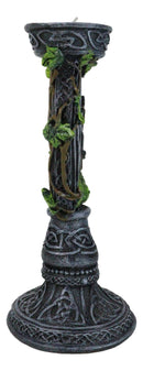 Wicca Pentagram Star In Circle With Celtic Knotwork Ivy Vine Votive Candleholder