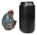 Metallic Bronze and Blue Azure Dragon Hatchling in Dragon Scales Egg Figurine