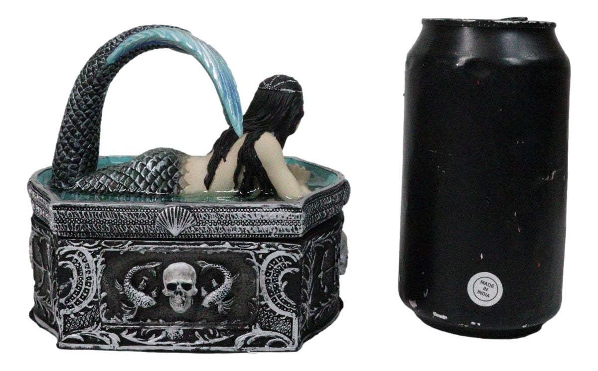 Hidden Depths Siren Mermaid On Still Water Necromancy Skull Decorative Box