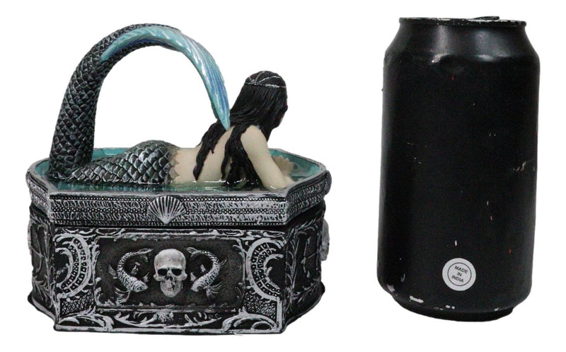 Hidden Depths Siren Mermaid On Still Water Necromancy Skull Decorative Box