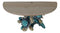 Marine Blue Sea Turtles Swimming by Ocean Corals Floating Wall Bracket Shelf