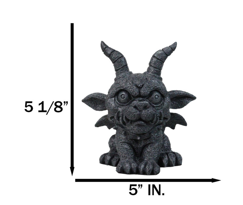Gothic Agamon Bulldog Horned Gargoyle Figurine 5" H Mythical Fantasy Talisman