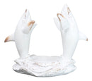 Antique White Ocean Marine Great White Sharks Rising Above Water Wine Holder