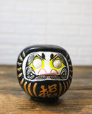 Black Talisman of Stability Japanese Zen Daruma Figurine With Unpainted Eyes
