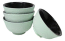 Mint Green Textured Japanese Tetsubin Style Cast Iron Mini Tea Cups Set of 4