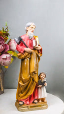 Christian Apostle Of Jesus Saint Matthew The Evangelist with Angel Figurine 8"H