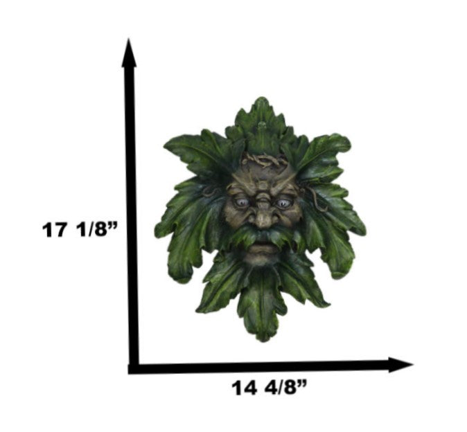 Enigma Large Celtic Greenman Face Wall Decor Plaque 17"H Decorative Sculpture