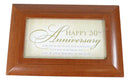 Happy Fiftieth 50th Anniversary Polished Burlwood With Trinket Wind Up Music Box