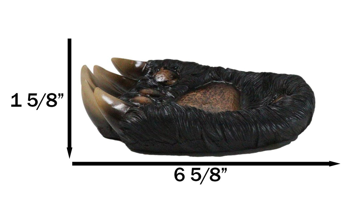 Rustic Western Long Claws Bear Paw Jewelry Trinket Keys Tray Dish Plate Figurine