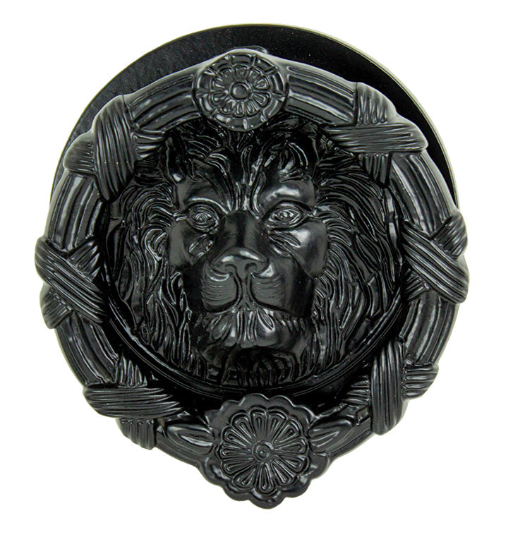 Hand Forged Cast Iron Black Royal Venetian Lion Head Decorative Door Knocker