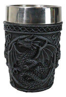 Set Of 2 Gothic Fantasy Moon Voyage Of The Dragon Celtic Knotwork Shot Glasses