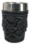 Set Of 2 Gothic Fantasy Moon Voyage Of The Dragon Celtic Knotwork Shot Glasses