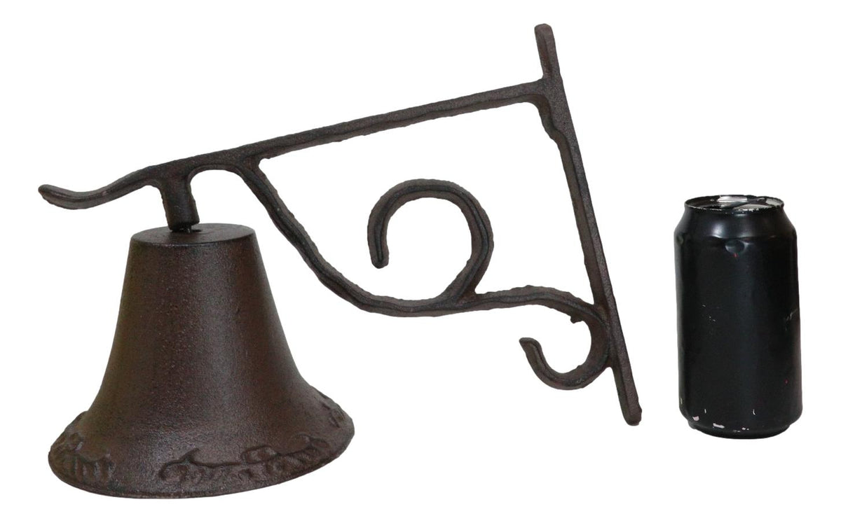 Large Cast Iron Rustic Western Traditional Door Wall Dinner Yard Farm Bell Decor