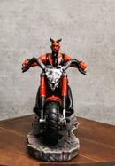 Red Inferno Devil Demon Motorcycle Chopper Biker With Pentagram Jacket Figurine