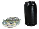 Green Chakra Hamsa Palm Mandala and Evil Eye Ceramic Dish Brass Incense Holder