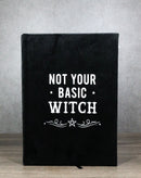 Not Your Basic Witch Pentagram Motif A5 Lined Pages Velvet Cover Journal Book