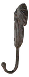 Pack Of 2 Cast Iron Rustic Whimsical Tree Squirrel Chipmunk with Acorn Wall Hook