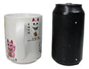 Set Of 2 Colorful Maneki Neko Lucky Fortune Cats Textured Mug Cups 11oz