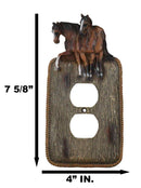 Set Of 2 Novelty Western Country Equine Horses Double Receptacle Outlet Plates