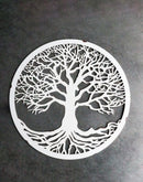 White 23"D Oversized Celtic Tree of Life Medallion Metal Wall Circle Plaque