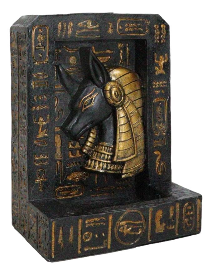 Egyptian God of The Dead Anubis Hieroglyphs Backflow Incense Burner Figurine - Ebros Gift