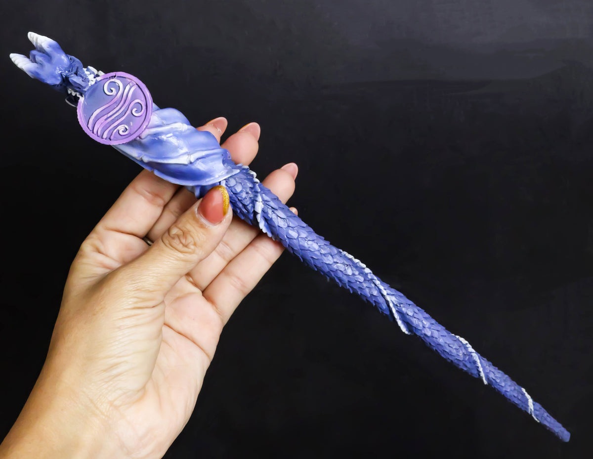 Water Fire Wind Earth Set Of 4 Elemental Dragon Fantasy Cosplay Magic Wands