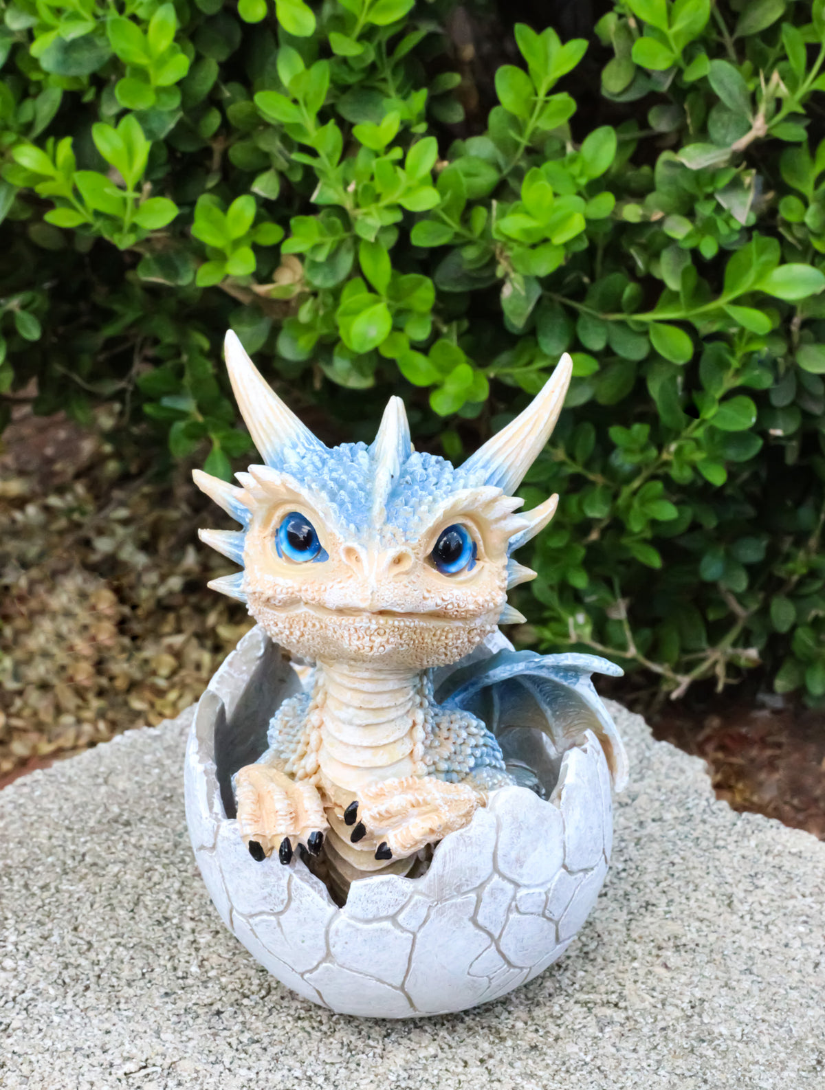 Ebros Pastel Blue Dragon Hatchling in Cracked Egg Fantasy Figurine, 4.5"