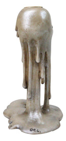 Wick of The Damned Melting Skull Brown Candlestick Taper Candle Holder FIgurine