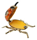 Orange Ladybird Beetle Ladybug Pewter Austrian Crystals Trinket Jewelry Box