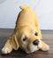 Realistic Adorable Crouching Fawn Golden Retriever Puppy Pet Dog Figurine