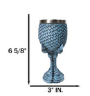Fantasy Myth Legends Teal Winter Undead Wight Ice Dragon 5oz Wine Goblet Chalice