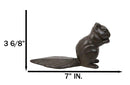 Rustic Cast Iron Standing Chipmunk Squirrel with Long Tail Door Stopper Wedge