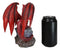 Red Fire Elemental Dragon with Baby Hatchling Standing On Rock Cliff Figurine