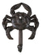 Pack of 2 Cast Iron Rustic Nautical Coastal Sea Shellfish Crab Wall Coat Hooks
