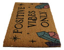 Positive Vibes Only Crystals Wicca Magic Coir Coconut Fiber Floor Mat Doormat