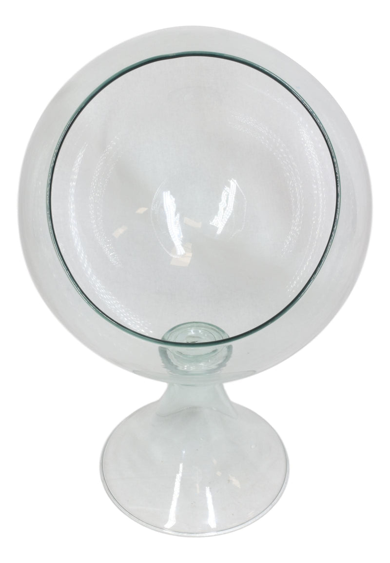 Contemporary Clear Glass Globe Storage Display Bowl 16"H Fruits Succulents