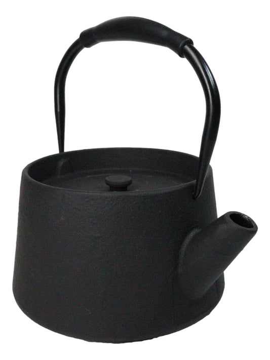 Black Modern Straight Edge Design Tetsubin Larger Cast Iron Teapot 33oz