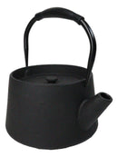 Black Modern Straight Edge Design Tetsubin Larger Cast Iron Teapot 33oz