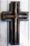 Rustic Western Layered Rust Finish Crossed Ropes Wall Cross Christian Plaque