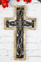 Rustic Faux Stone Fleur De Lis French Lily Scrollwork Tuscany Wall Cross
