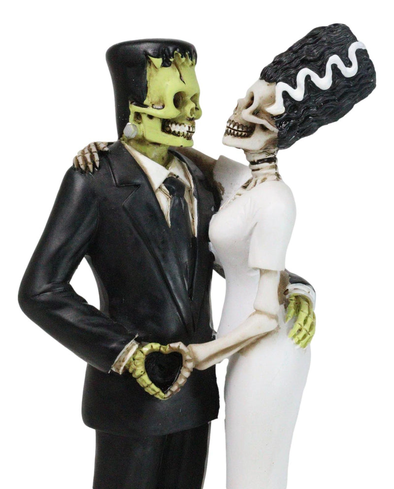 Wedding Dance Skeleton Frankenstein Skull Bride and Groom Love Sign Figurine