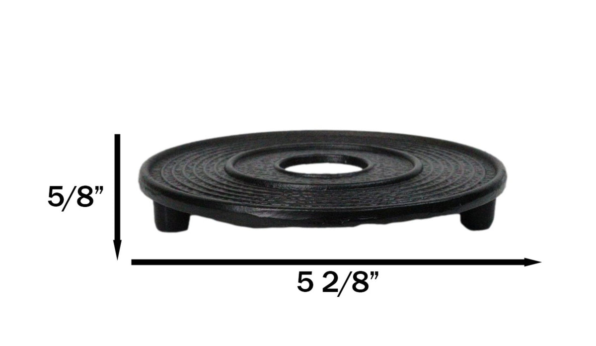Round Spiral Wheel Traditional Cast Iron Metal Tetsubin Teapot Trivet Stand