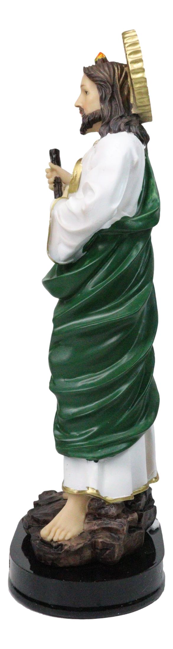 Catholic Apostle Saint Jude Thaddeus On Holy Spirit Fire Figurine With Base 12"H