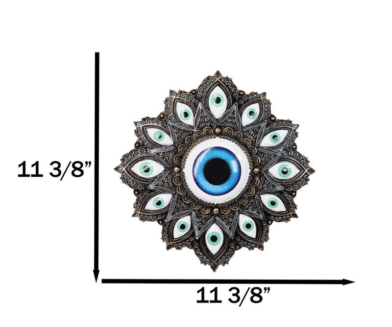 Evil Eye Of Providence With Geometric Sacred Symbols Decorative Wall Plaque