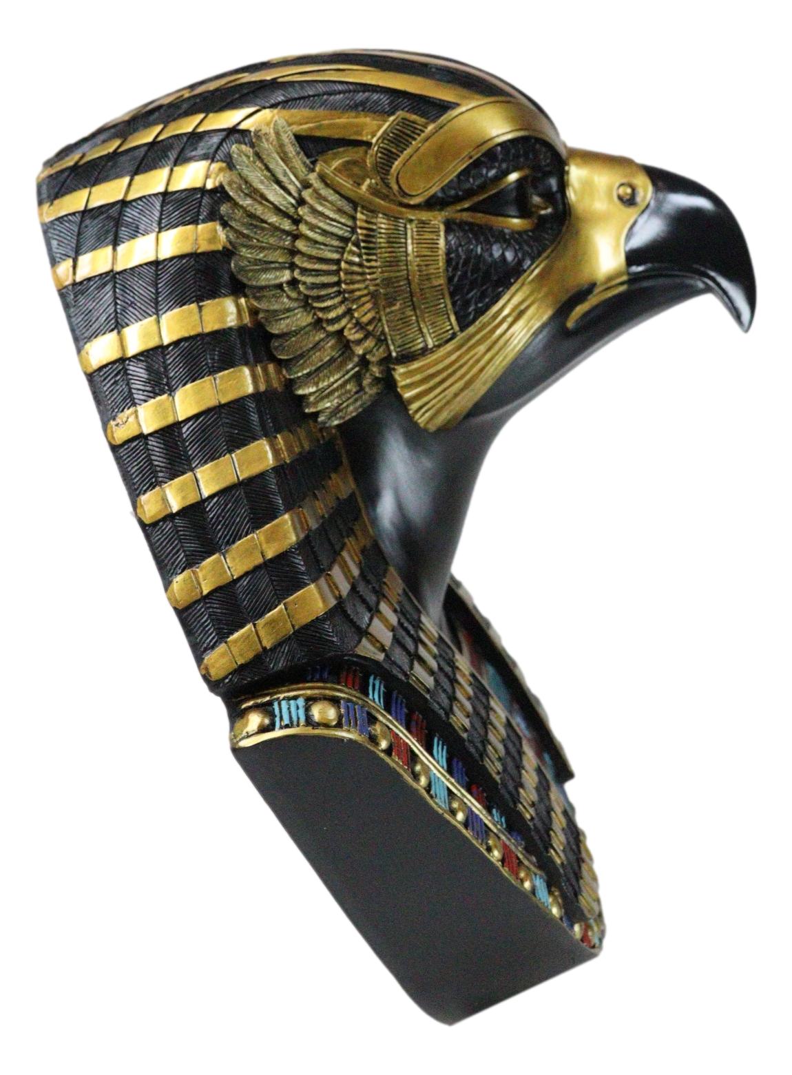 Ancient Egyptian Deity Horus God Of The Sky Bust Wall Plaque Sculpture 12.25"H