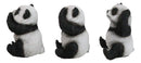 Set Of 3 See Hear Speak No Evil Whimsical Giant Panda Bears Mini Figurines