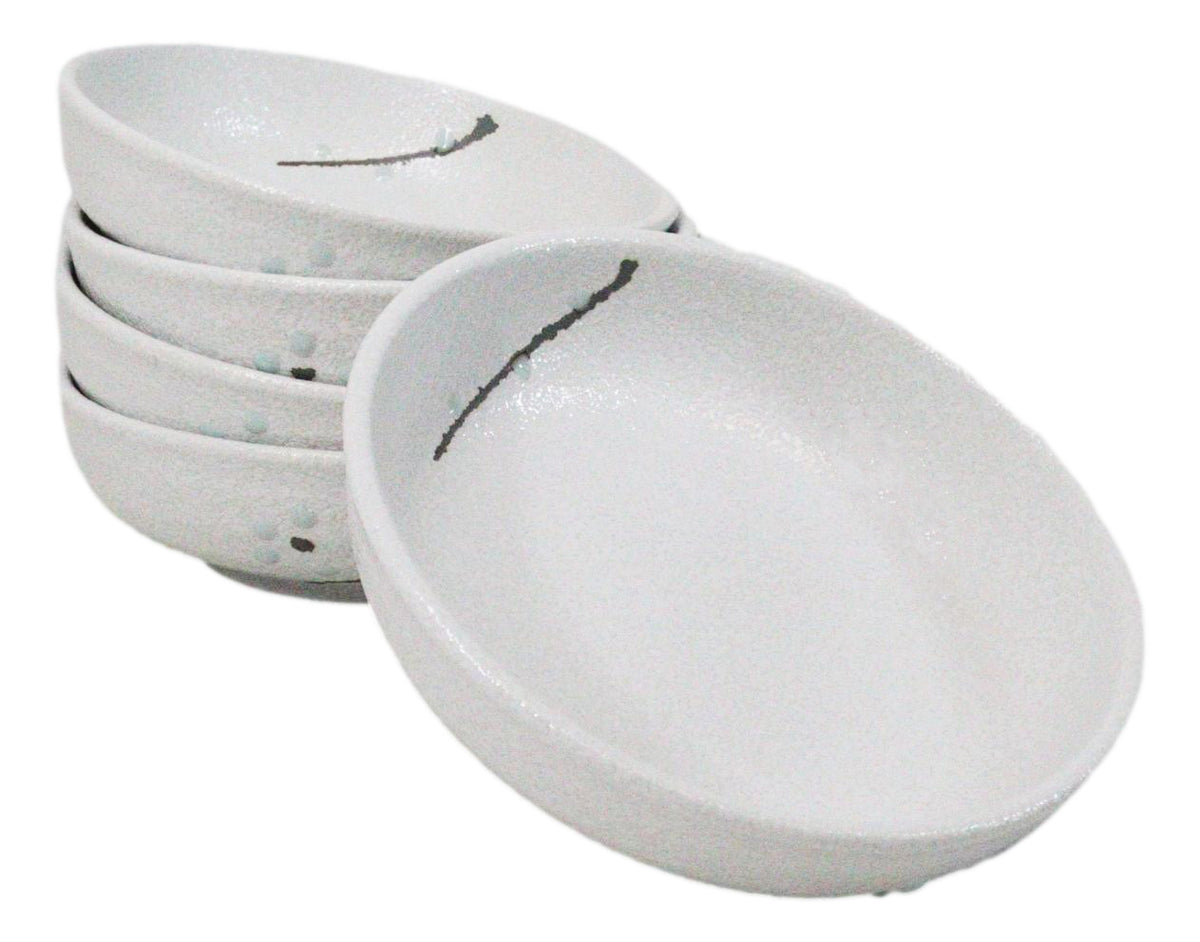 Pack Of 5 Ceramic Yukino Hana Collection Soup Salad Rice Shallow Bowls 10oz