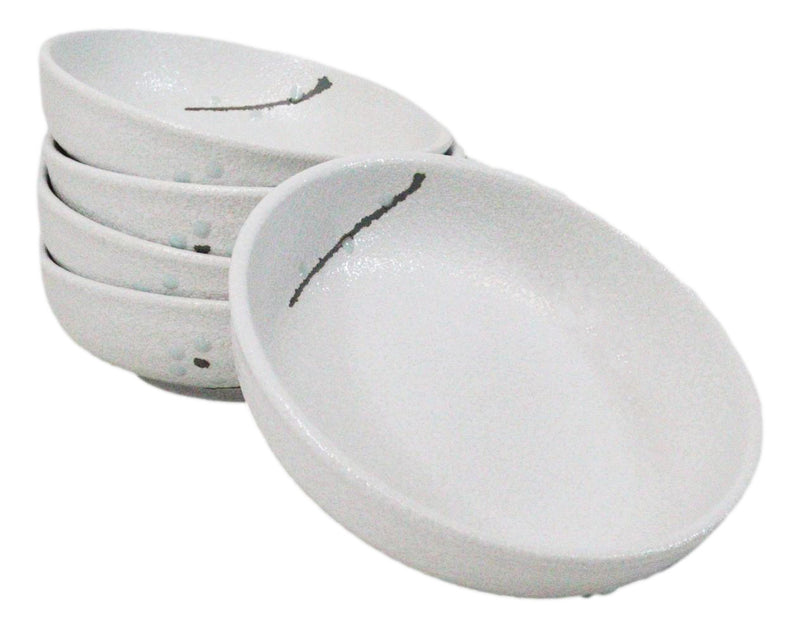 Pack Of 5 Ceramic Yukino Hana Collection Soup Salad Rice Shallow Bowls 10oz