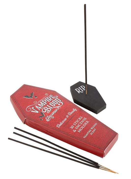 Vampire Blood Incense Sticks Pack of 30 With RIP Coffin Incense Stick Holder