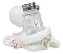 Antique White Nautical Marine Cephalopod Octopus Salt Pepper Shakers Holder Set